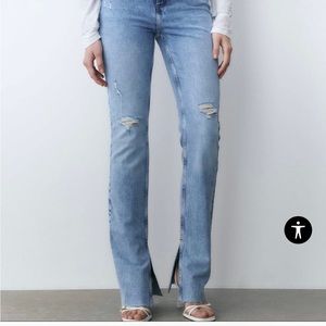 Zara size 6 (38), high rise slim flare.   Brand new with tags!